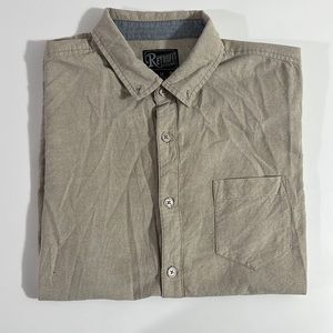 Mens shirt sleeve khaki button up shirt